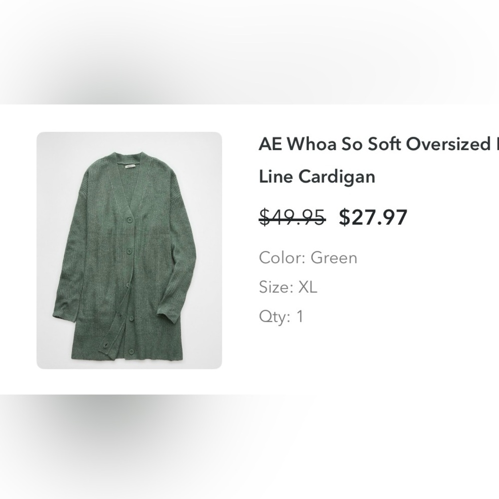 American Eagle Outfitters Green Cardigan
